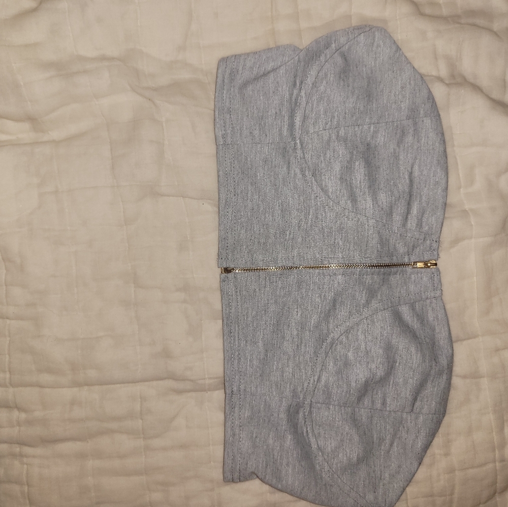Tube top in Grey, zip up. Cotton